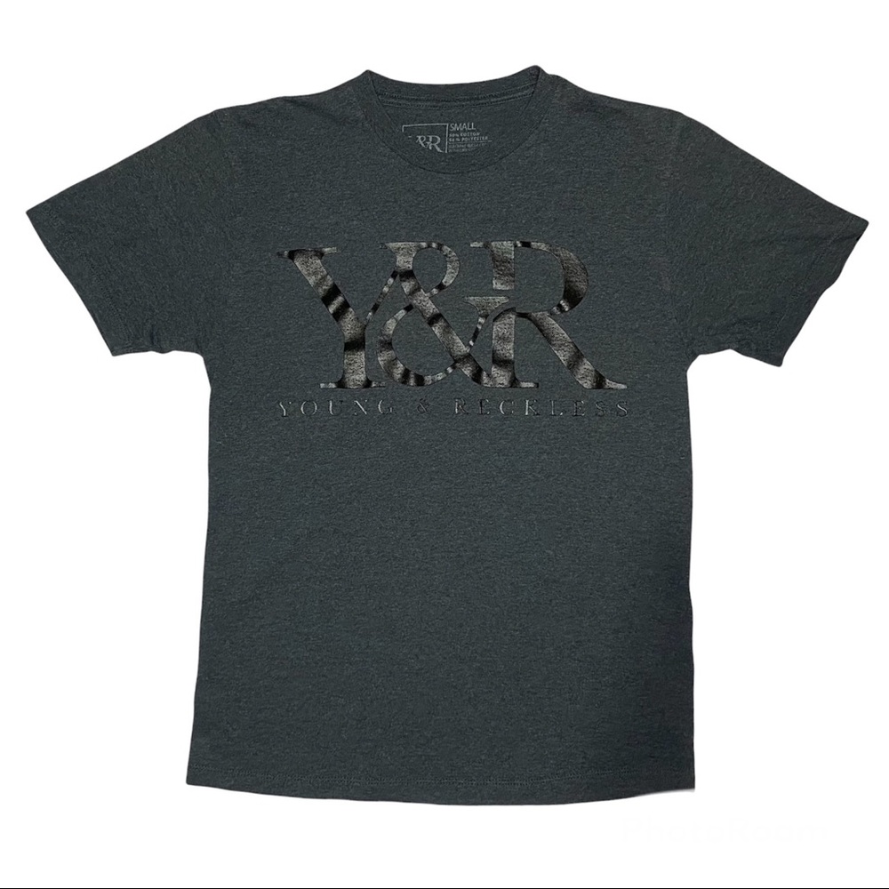 Y&R grey t-shirt black young & reckless logo